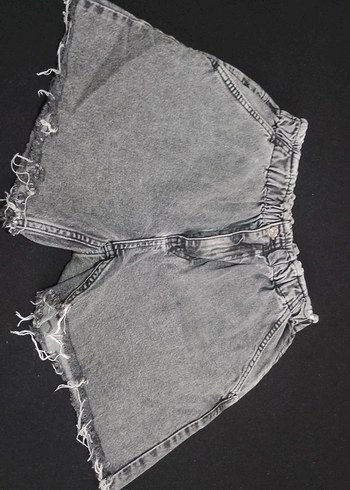 Gri Mini Denim Şort - Görsel 2