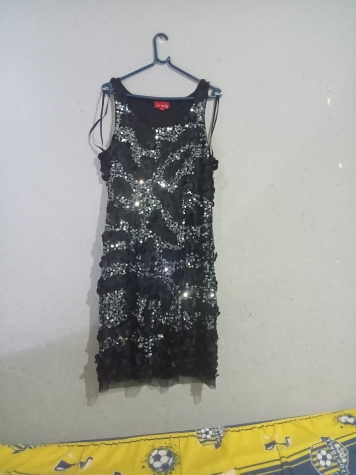 Payetli Siyah kısa elbise - Görsel 3