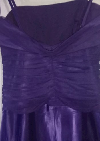 Mor Drapeli Uzun Abiye Elbise - Görsel 3