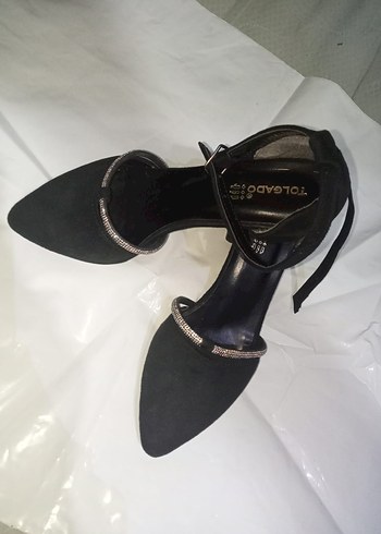 Siyah Stiletto Topuklu Kadın Abiye Ayakkabı - Görsel 3