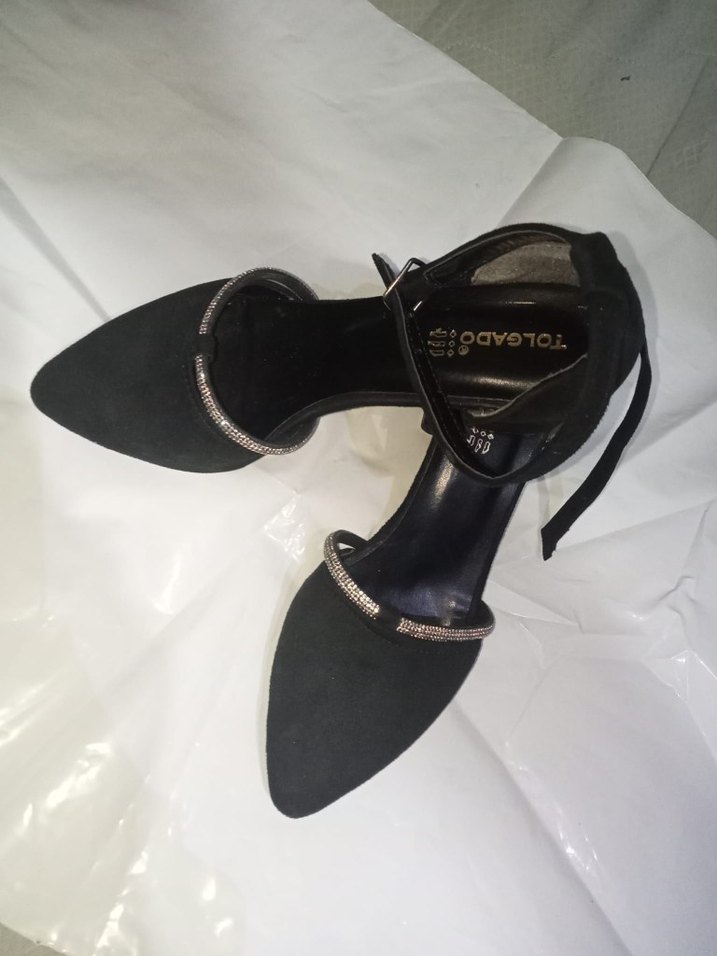 Siyah Stiletto Topuklu Kadın Abiye Ayakkabı - Görsel 3