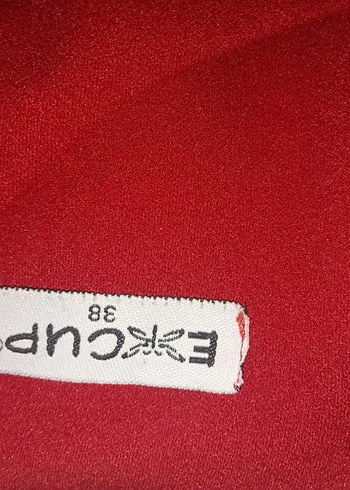 Kırmızı V Yaka Midi Kadın Elbise - Görsel 2