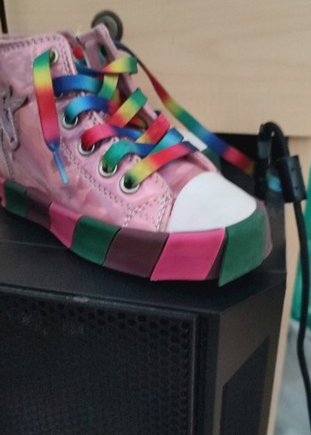 Kız Çocuk Renkli Bağcıklı Spor Ayakkabı - Görsel 6