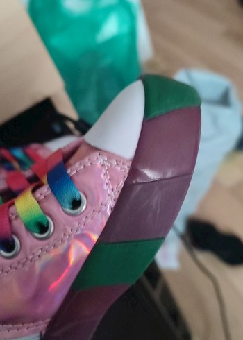 Kız Çocuk Renkli Bağcıklı Spor Ayakkabı - Görsel 7