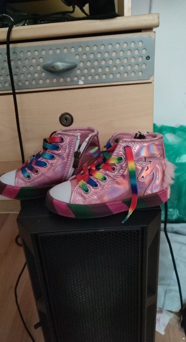 Kız Çocuk Renkli Bağcıklı Spor Ayakkabı - Görsel 2