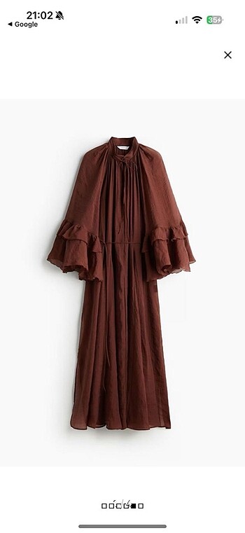 H&M uzun farbalı elbise