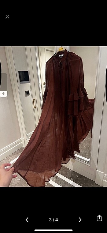 xs Beden H&M uzun farbalı elbise