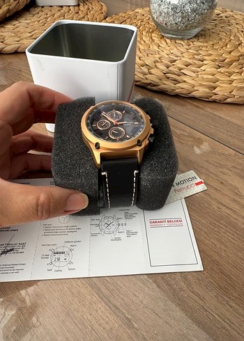 Erkek Biker Tarzı Altın Renk saat.For Motion marka - Görsel 4