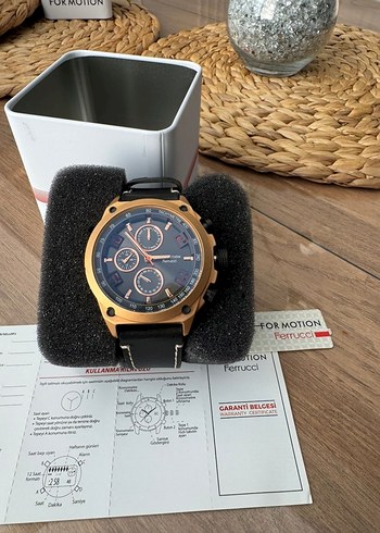 Erkek Biker Tarzı Altın Renk saat.For Motion marka - Görsel 2