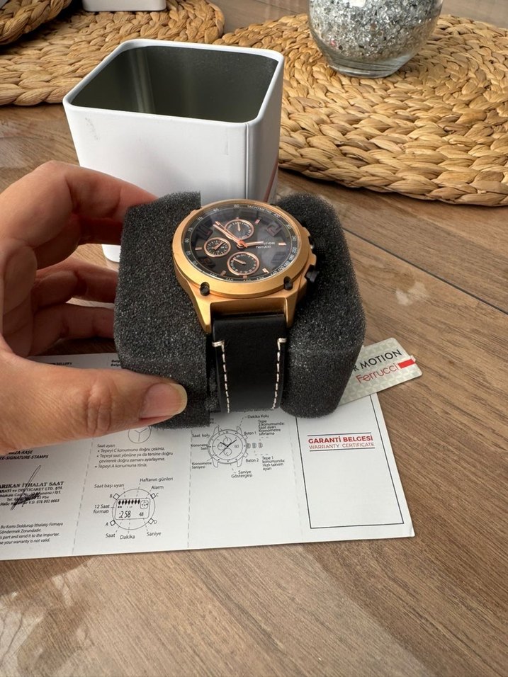 Erkek Biker Tarzı Altın Renk saat.For Motion marka - Görsel 4