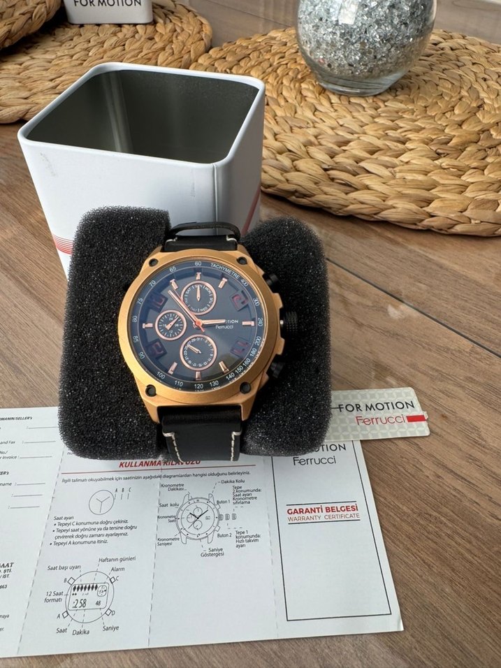 Erkek Biker Tarzı Altın Renk saat.For Motion marka - Görsel 2