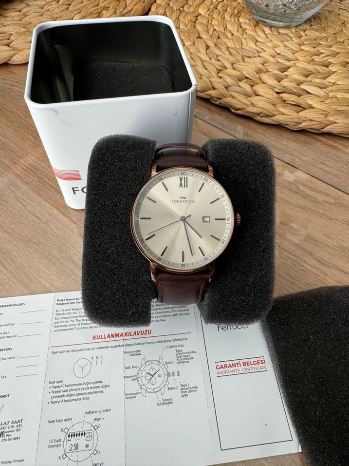 Klasik Modern Erkek Kol Saati Kahverengi.For Motion marka - Görsel 3