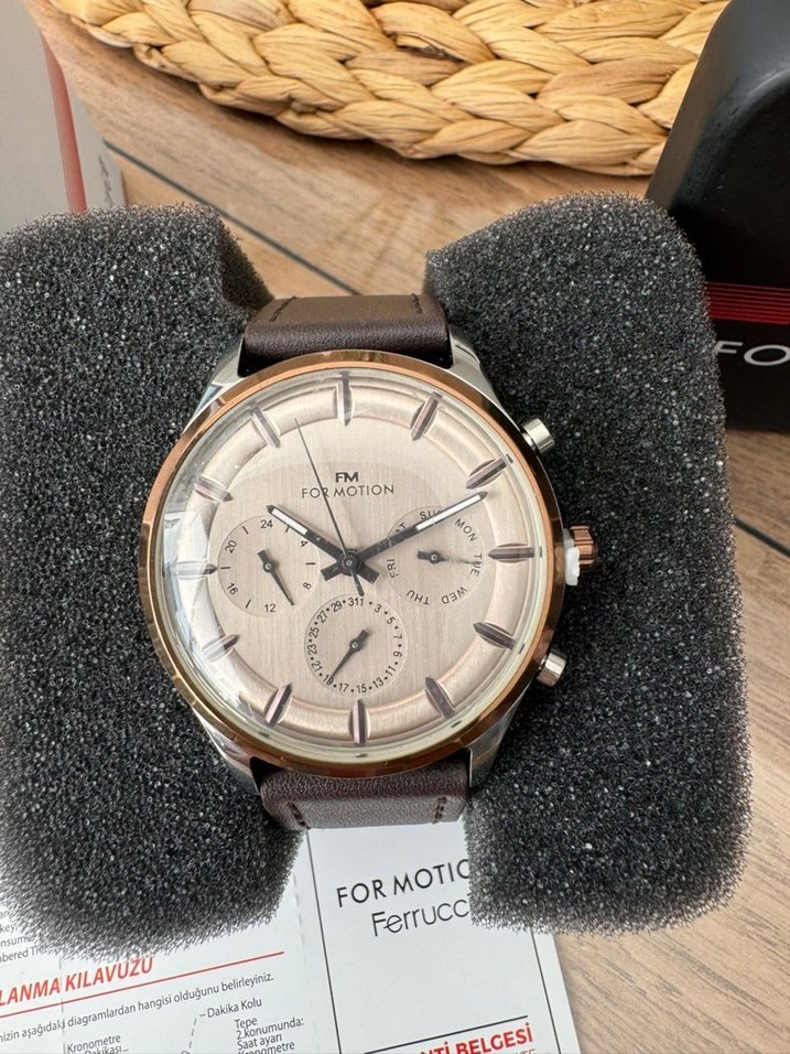 Ferrucci Erkek Klasik Modern Saat Kahverengi - Görsel 2