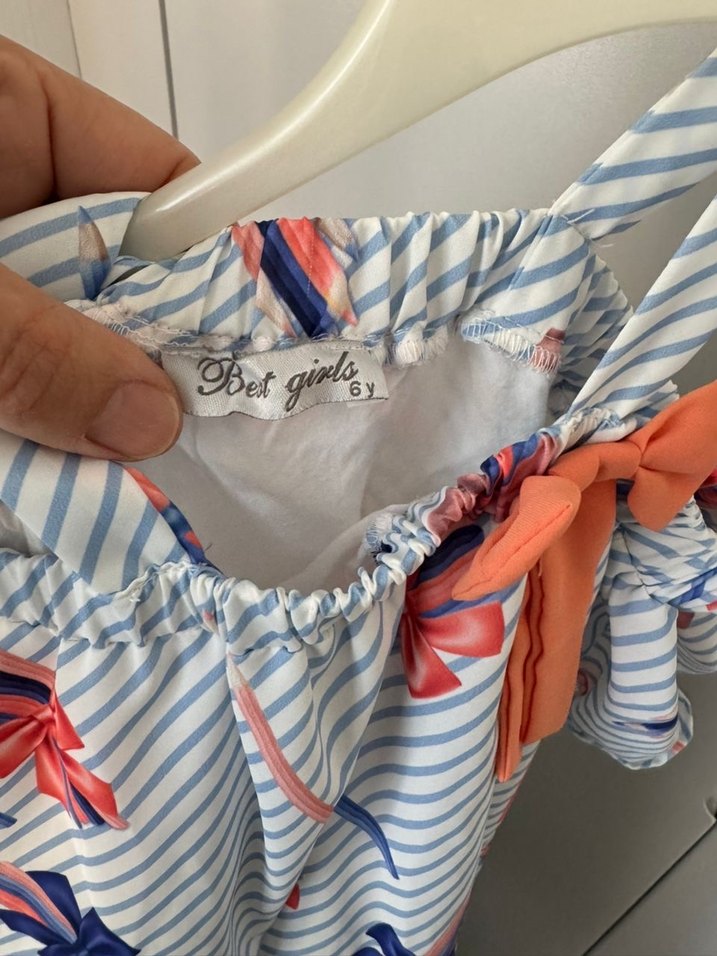 Renkli Fiyonklu Kız Çocuk Elbisesi - Görsel 4