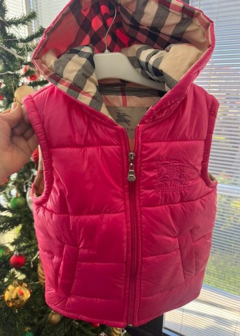 Kız Çocuk Parlak Pembe Fermuarlı Yelek - Görsel 2