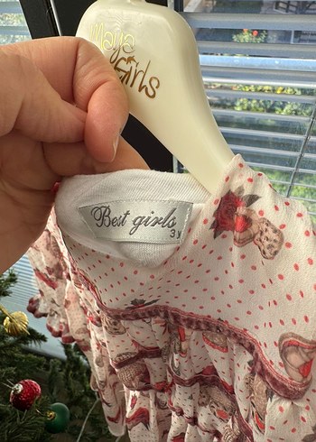 Çiçekli Kız Çocuk Uzun Kollu Elbise - Görsel 5