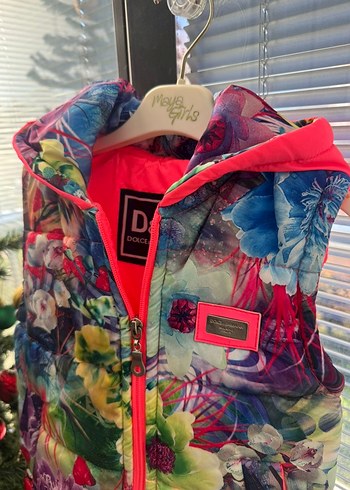 Çiçek Desenli Renkli Kız Yeleği - Görsel 3