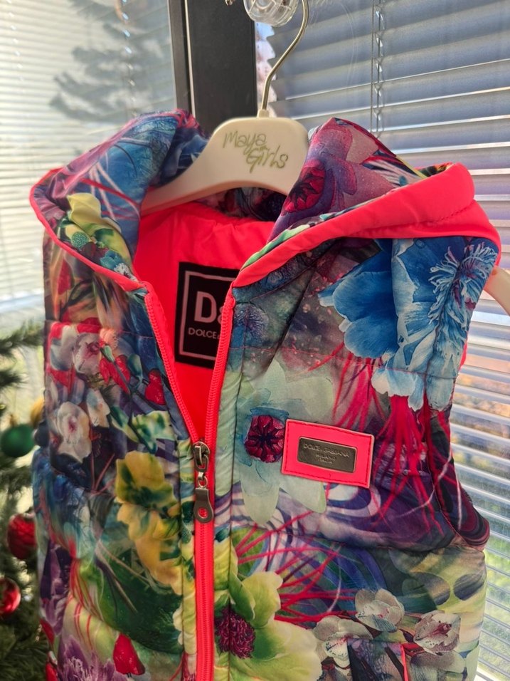 Çiçek Desenli Renkli Kız Yeleği - Görsel 3