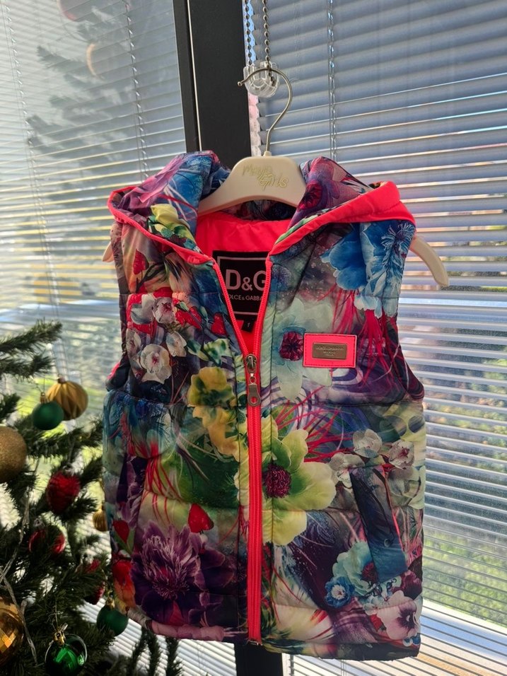 Çiçek Desenli Renkli Kız Yeleği - Görsel 2