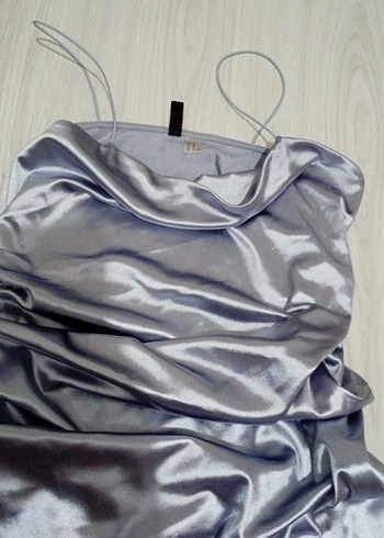 Gri İnce Askılı Midi Kadın Elbise - Görsel 2