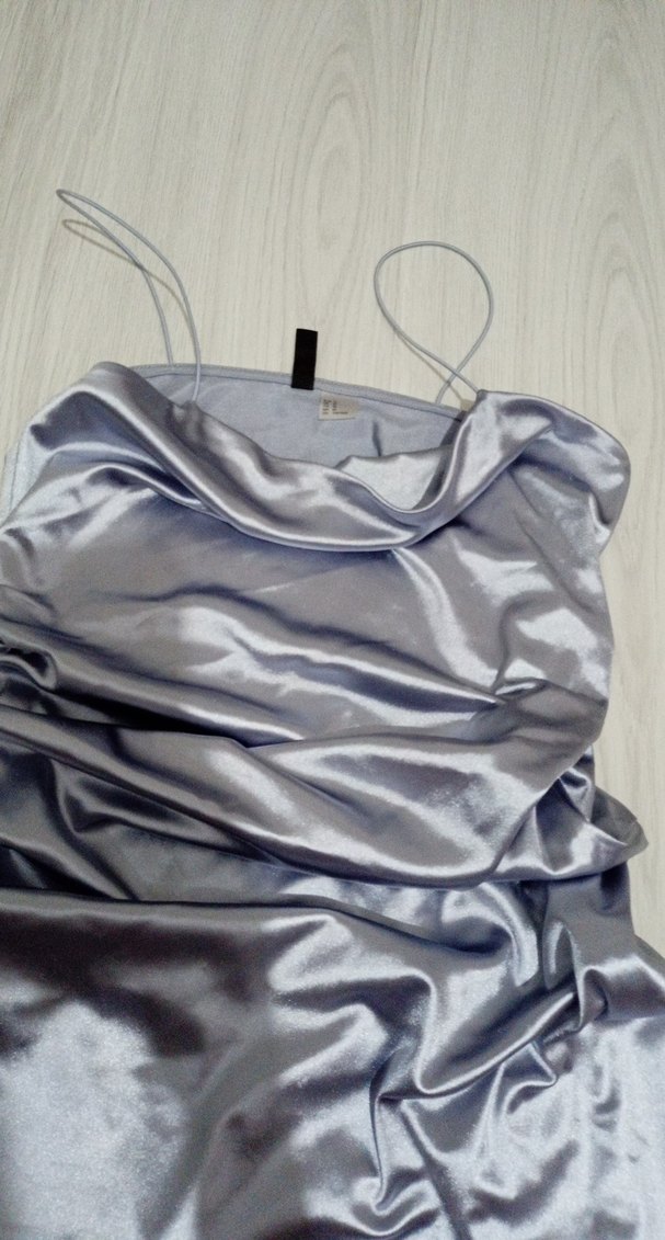 Gri İnce Askılı Midi Kadın Elbise - Görsel 2