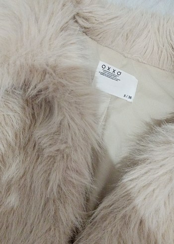 Bej Kadın Kürk Detaylı Midi Mont - Görsel 3