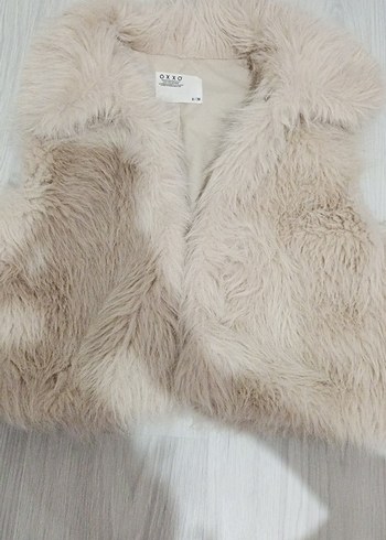 Bej Kadın Kürk Detaylı Midi Mont - Görsel 2