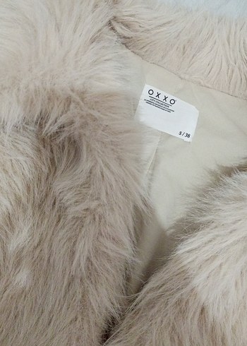 Bej Kadın Kürk Detaylı Midi Mont - Görsel 4