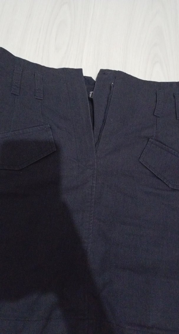 Kadın Siyah Denim Kemerli Midi Etek - Görsel 3