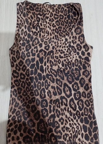 Leopar Desenli V Yaka Kolsuz Kadın Yelek - Görsel 5