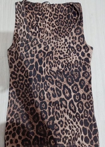 Leopar Desenli V Yaka Kolsuz Kadın Yelek - Görsel 4