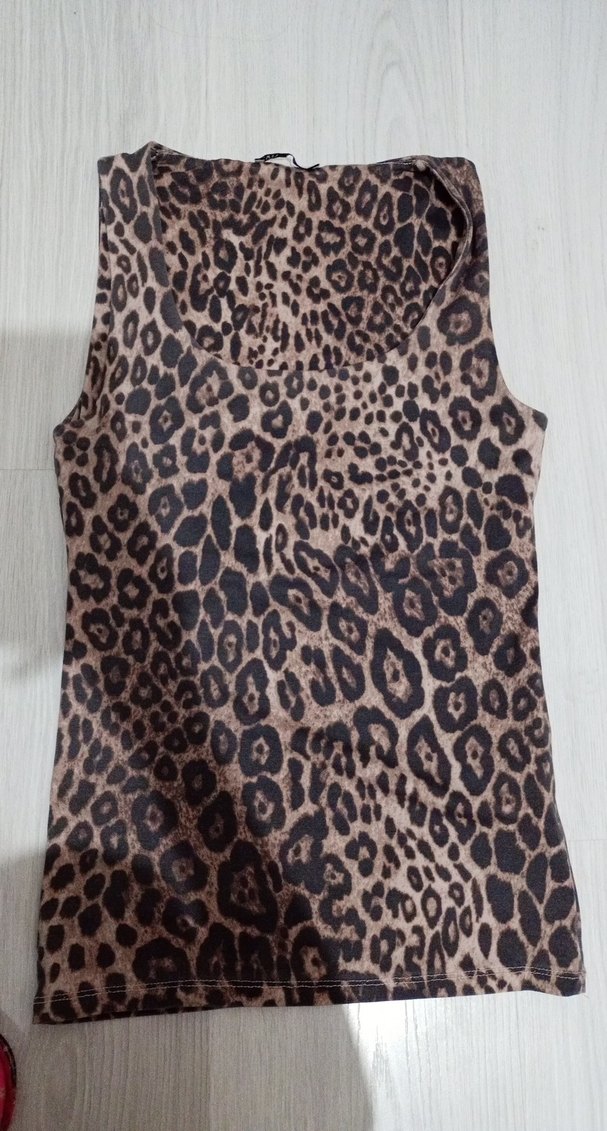Leopar Desenli V Yaka Kolsuz Kadın Yelek - Görsel 5