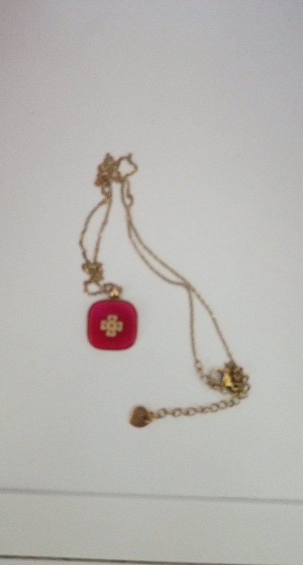 Nakış Detaylı Kırmızı Midi Kolye - Görsel 4