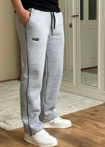 Gri Rahat Kesim Erkek  Eşofman Altı - Görsel 2