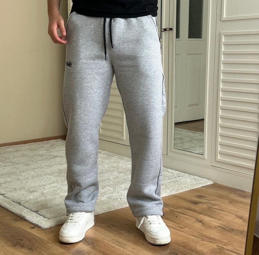 Gri Rahat Kesim Erkek  Eşofman Altı - Görsel 3