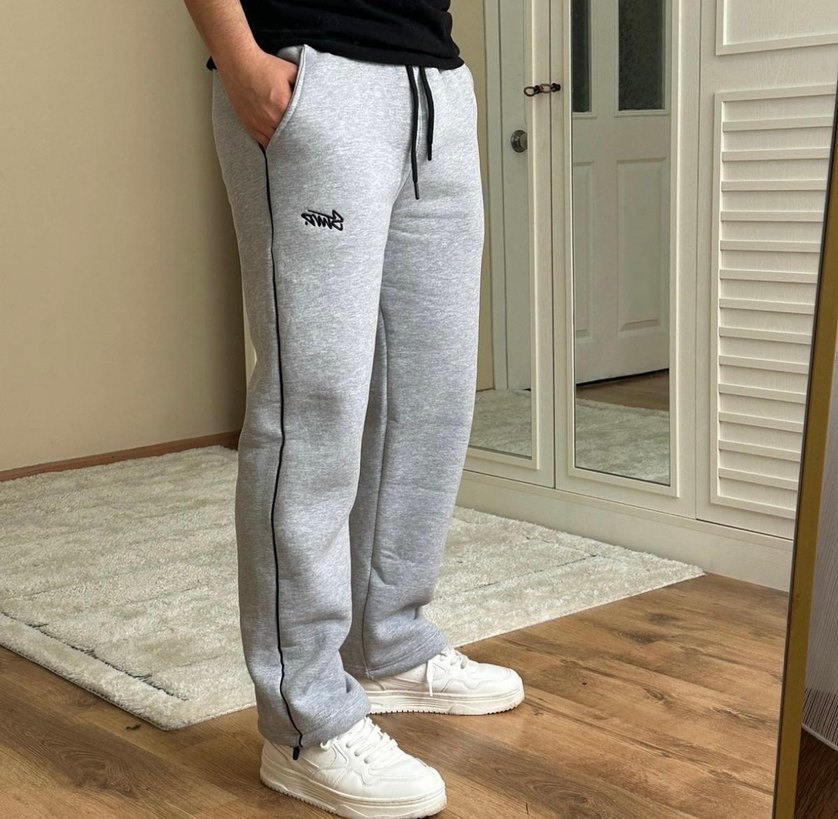 Gri Rahat Kesim Erkek  Eşofman Altı - Görsel 2