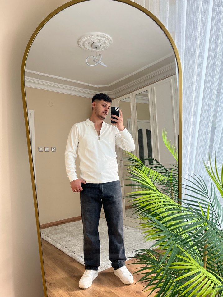 Siyah  Loose Fit Erkek Denim Pantolon - Görsel 2