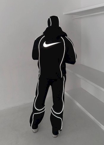 Siyah Yüksek Yakalı Erkek  Eşofman Takımı - Görsel 5