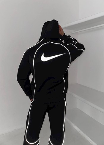 Siyah Yüksek Yakalı Erkek  Eşofman Takımı - Görsel 4