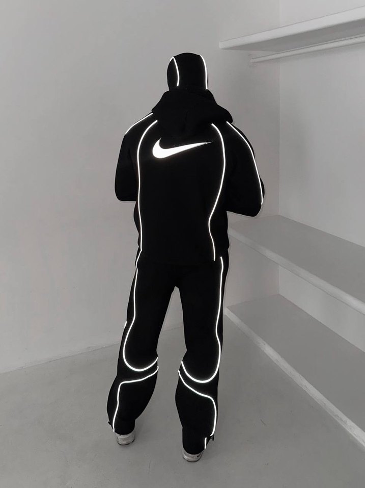 Siyah Yüksek Yakalı Erkek  Eşofman Takımı - Görsel 5