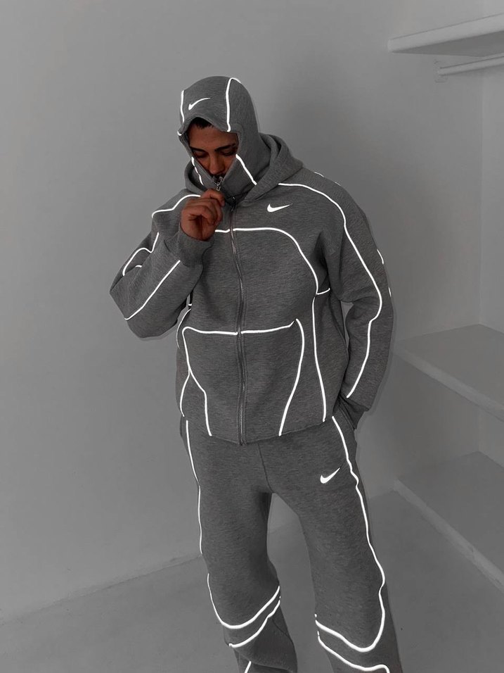 Gri Erkek Dar Kesim Street Wear Eşofman Altı - Görsel 2