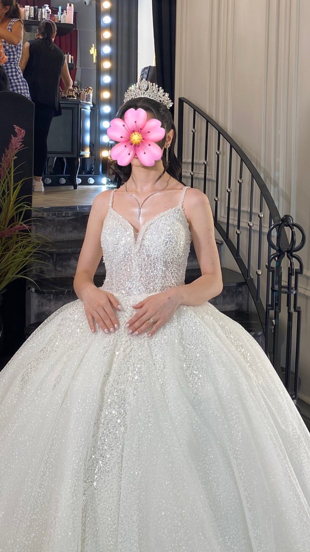 Modern Klasik ince askılı Prenses Gelinlik - Görsel 2