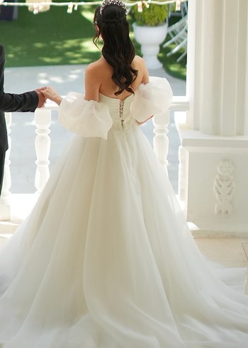 Modern Klasik Straplez A Kesim Gelinlik - Görsel 2