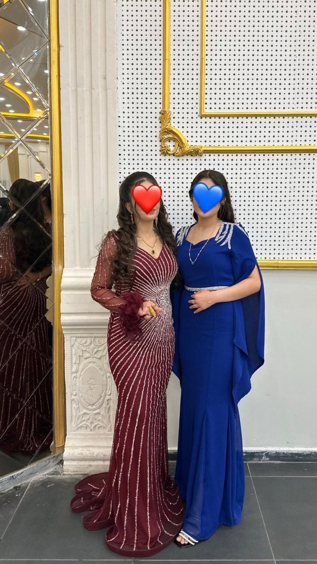 V Yaka Drapeli Uzun Kadın Abiye Elbise - Görsel 3