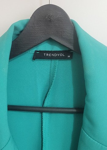 Düğmeli Turkuaz Kadın Elbise - Görsel 2