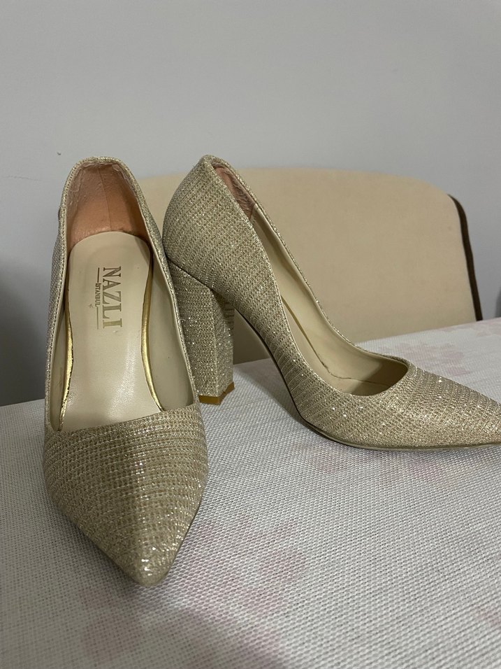 Bej Yılan Desenli Stiletto Topuklu Kadın Ayakkabı - Görsel 2