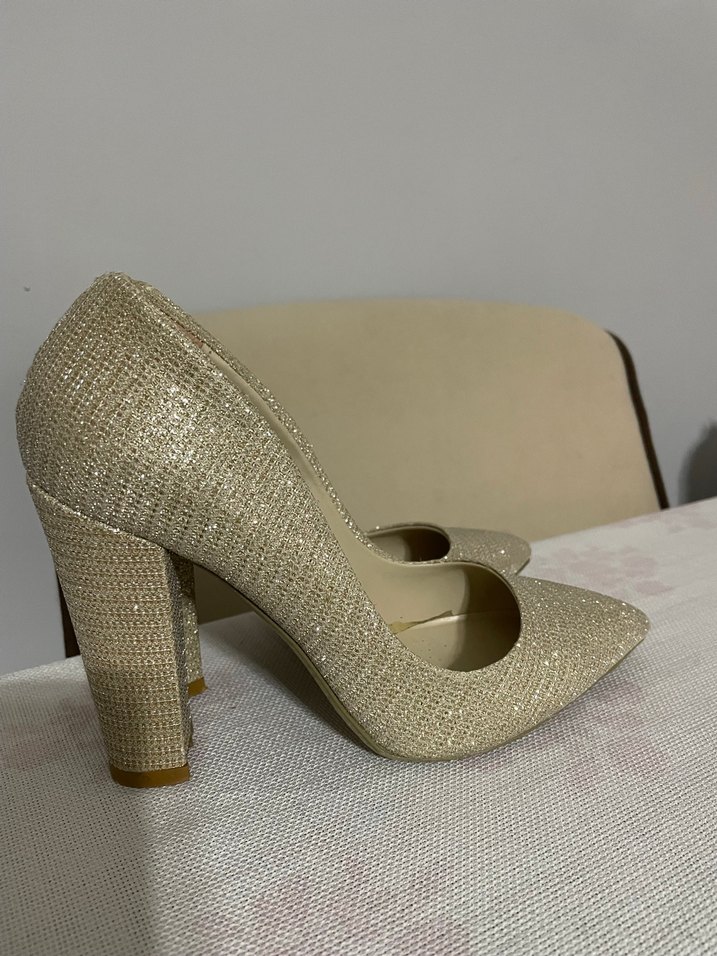 Bej Yılan Desenli Stiletto Topuklu Kadın Ayakkabı - Görsel 3