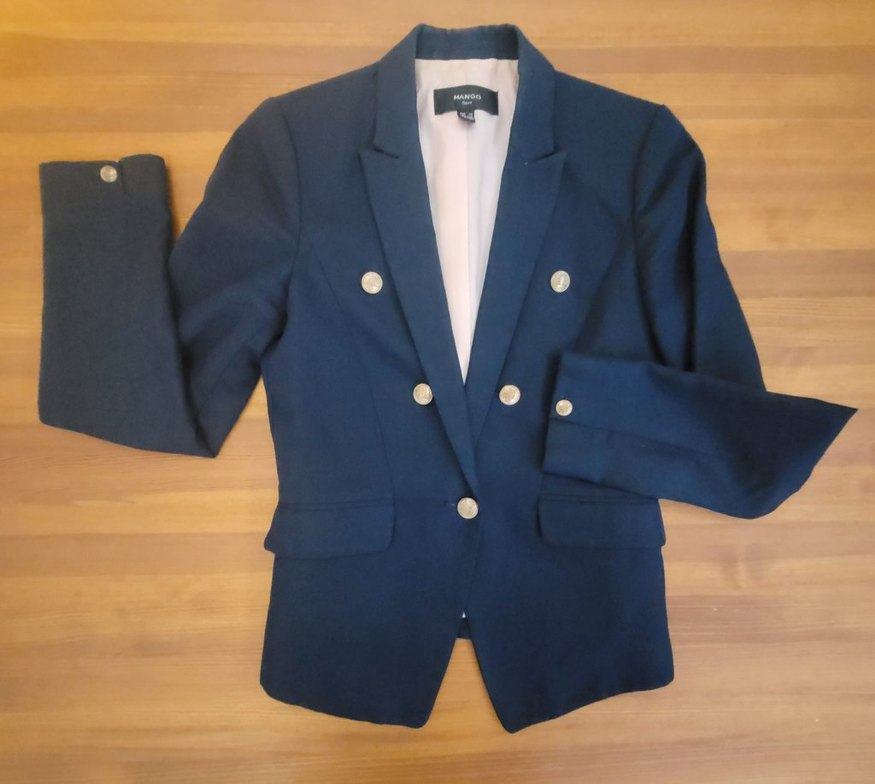 MANGO Kadın Blazer Ceket, Düğmeli, Normal Boy - Görsel 3