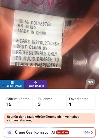 Payetli Nakışlı V Yakalı Uzun Abiye Elbise - Görsel 3