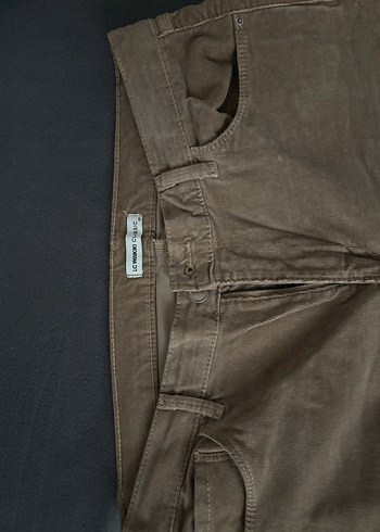 Düğmeli Kahverengi Kadın kadife Pantolon - Görsel 3